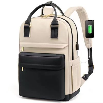 Unisex Casual Tote Rucksack Bag Oxford Material с USB зарядом